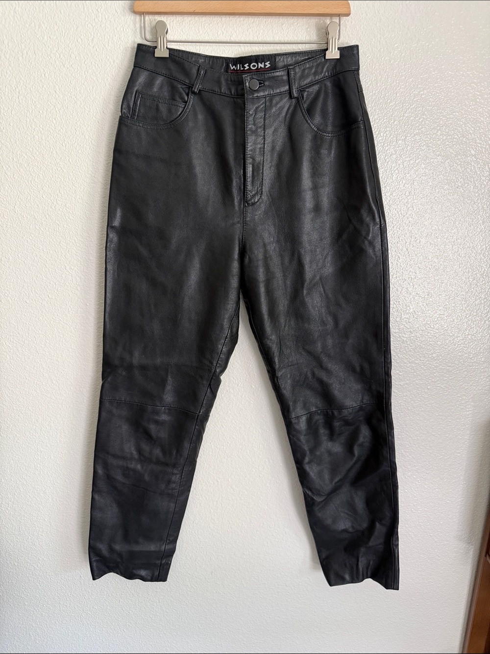 Wilsons Leather VINTAGE Black Straight Leg GENUINE Leather Pants
